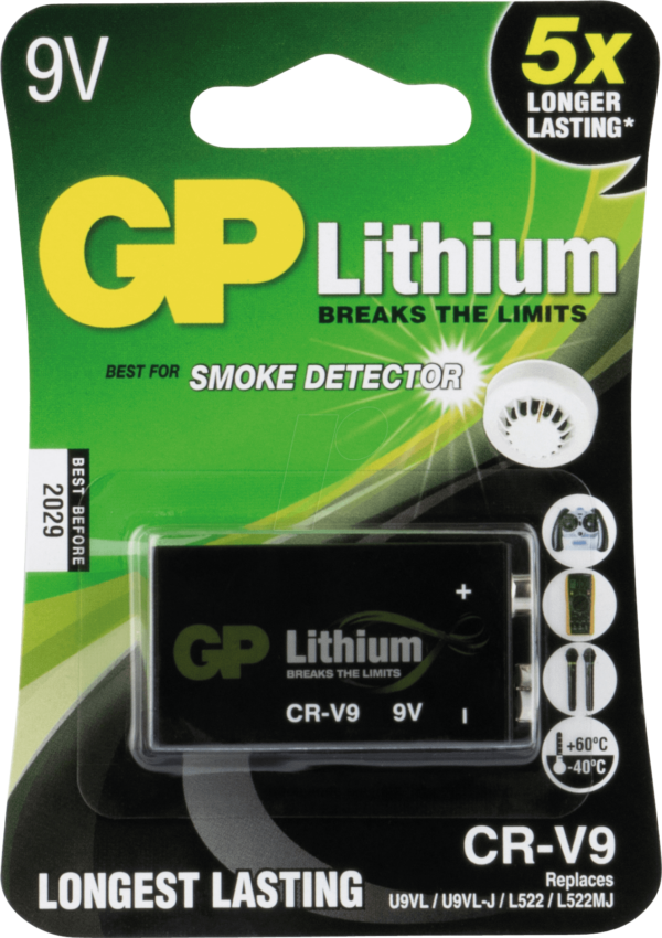 LITHIUM 9-V GP - Lithium Batterie